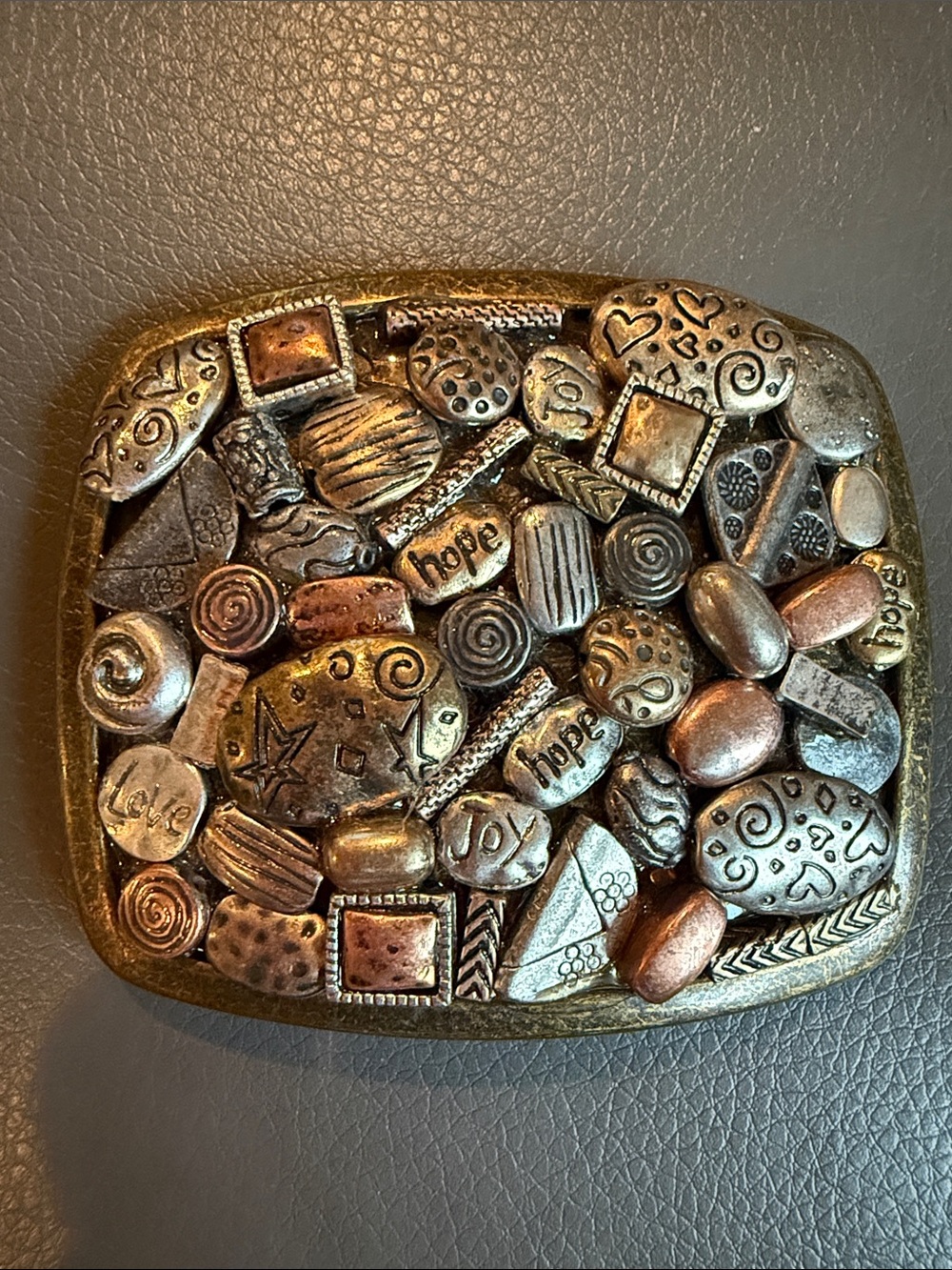 Belt Buckle Artisan Style Mixed Metal Women’s Western Hip Cowgirl Gold Silver‎ - Picture 2 of 6